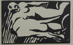 Horace Brodzky. Australian, 1885-1969. The Expulsion. Linocut, 1919. Gift of Nancy J. Barnes in memory of Dr. Todd M. Schuster, Professor of Molecular and Cell biology, University of Connecticut.