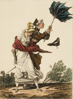 Philibert-Louis Debucourt, Le Coup de Vent, after C. Vernet, 1816, color etching and aquatint