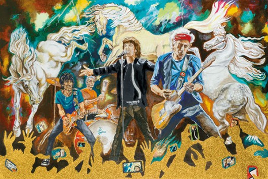 Ronnie Wood, Electric Horses, 2013, canvas.