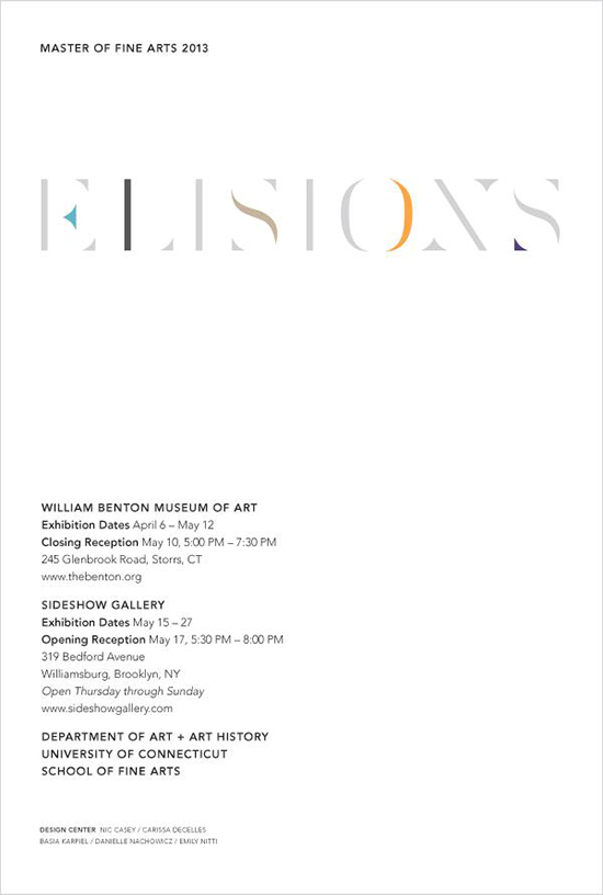 Invitation to the Elisions exhibition