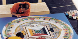 Monks from Namgyal Monestary creating a Mandala