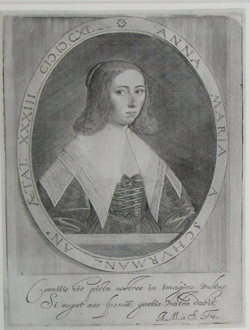 Anna-Maria van Schurman, German-Dutch, 1607-1678. Self-Portrait Stipple and line engraving with platetone, 1640. Gift of the Members' Fund and the Deaccession Fund purchased from Paul McCarron, NYC