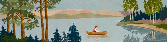 A Lake in the Province of Dalarna, wool tapestry