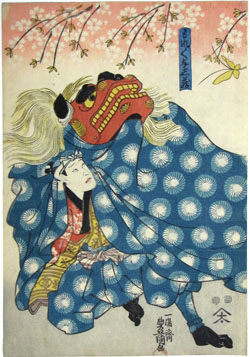 Toyokuni III, Untitled, 1847-1852, colored woodcut. A gift of the estate of Tamara Kern Hareven.