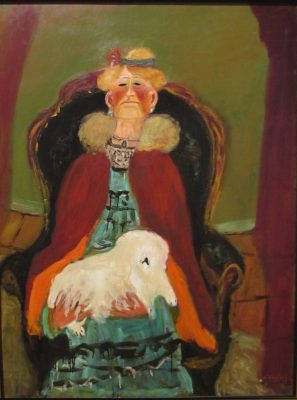 Nicholas Vasilieff, Woman With White Dog, c 1946, Oil on canvas
