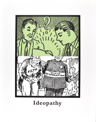 Print by John Schulz, Ideopathy 2015. Photopolymer letterpress print.