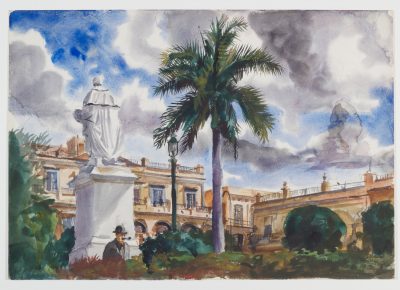 Watercolor by Reginald Marsh "Havana, Cuba" 1930
