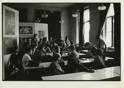 Gus Mazzocca lectures as a guest artist in 1988 at the Jan Matejko Academy of Fine Arts in Krakow, Poland. 