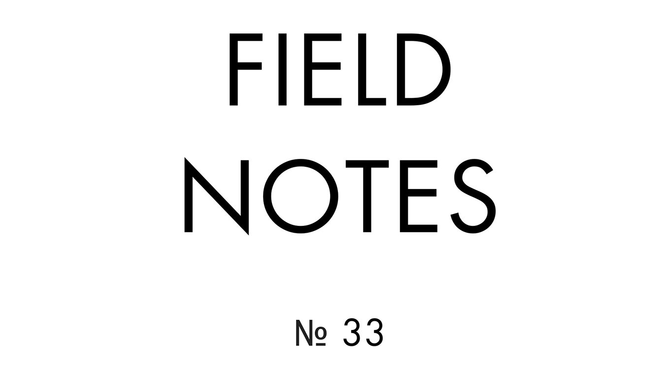 Field Notes No. 33 (2020). Book, 11" x 8.5".