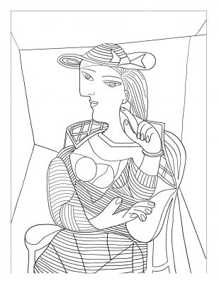 Pablo Picasso, Portrait of Marie Therese Walter Masterpieces coloring page