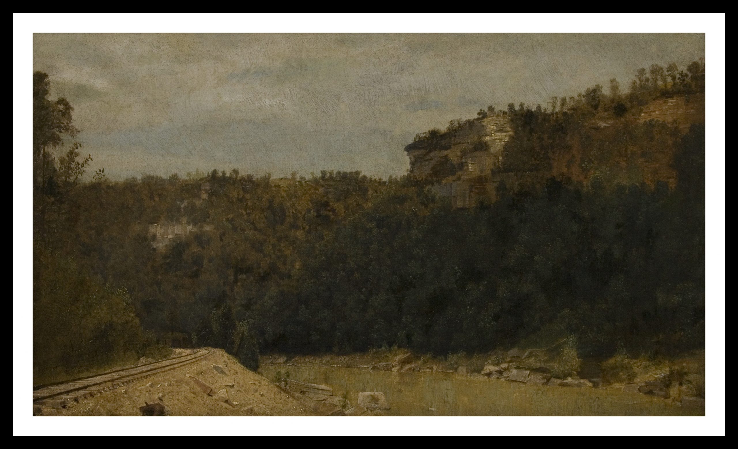 Thomas Pollock Anshutz, Untitled [Mountain Landscape with Railroad Tracks] (c. 1885-1890)