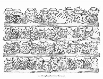 Coloring Page; canning jars