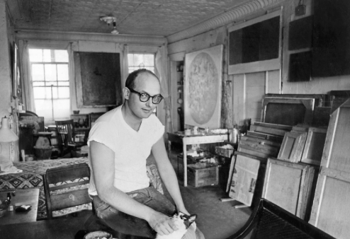 Artist Sol LeWitt in his studio